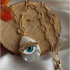 Parker Necklace Evil Eye • Blue Evil Eye Charm • Protection Necklace